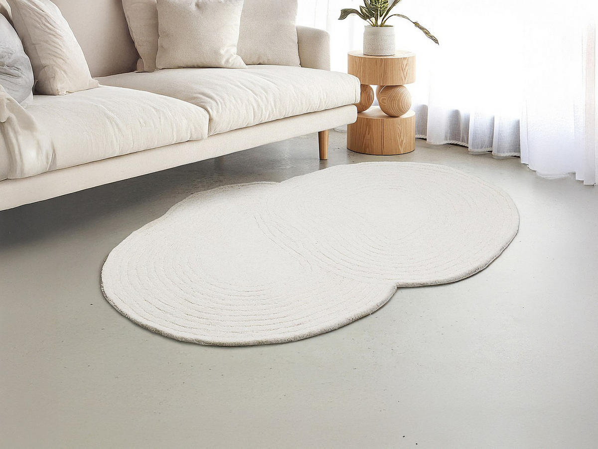 WOHNZIMMERTEPPICH - 160 cm x 120 cm - stoff - elfenbeinfarben Velima - Weiß, Textil (160/120cm) - Vente-Unique