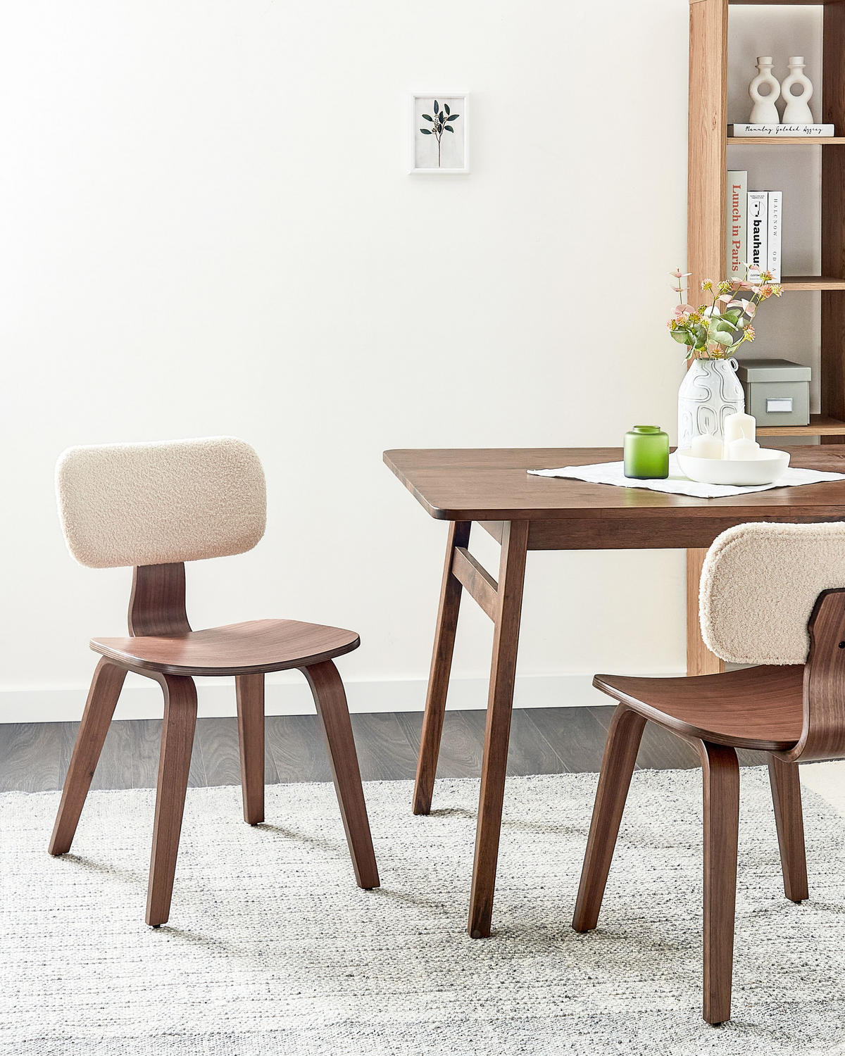 ESSZIMMERSTUHL 2er-Set Hellbeige/Dunkelbraun Lucinda - Beige/Dunkelbraun, Textil (49/79/55cm) - Beliani