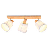 DECKENSTRAHLER Wylveth 42/13/19 cm - Weiß/Braun, Holz/Textil (42/13/19cm) - ZMH