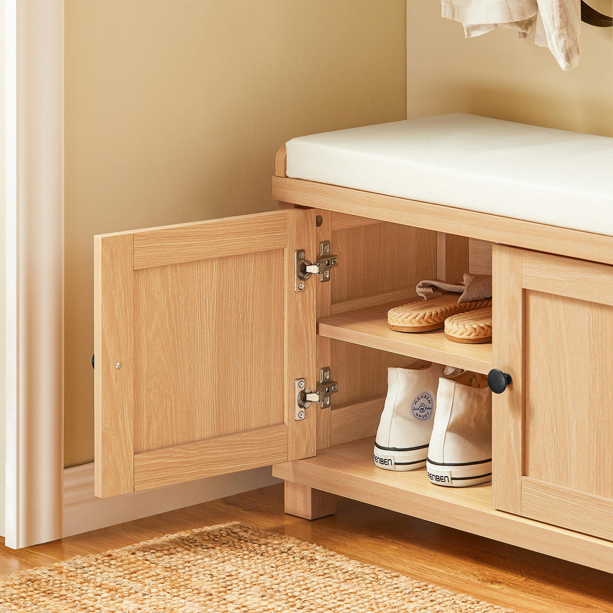 SCHUHBANK Natur - Naturfarben, Holzwerkstoff (104/47/35cm) - SoBuy