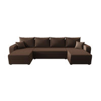 WOHNLANDSCHAFT HEWLET U BIS Zoom 5 mit Schlaffunktion - Braun, Textil (305/90/140cm) - Bedante