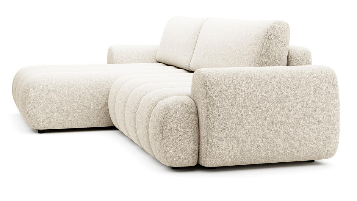 ECKSOFA mit Bettkasten Puro 270 cm, Links, Creme - Creme, Holz (272/168cm) - Emporius