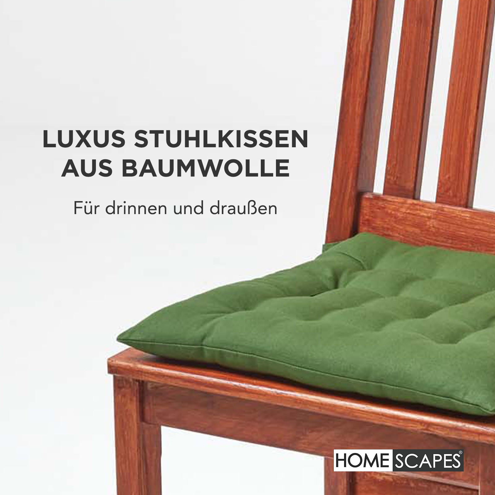 STUHLKISSEN 6er-Set olivgrün 40/40/6,5 cm - Olivgrün, Textil (40/40/6.5cm) - Homescapes