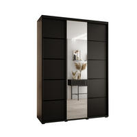 SCHWEBETÜRENSCHRANK 235,2/180/60 3-türig - Schwarz, Holz/Metall (180/235/60cm) - Abiks Möbel