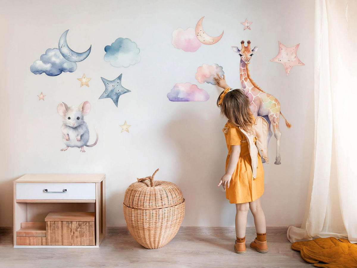 WANDAUFKLEBER 130x123cm - Magische Natur - Multicolor, Kunststoff (130/123/0.1cm) - Wallfluent