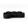 ECKSOFA links Blair aus Chenille-Stoff mischung schwarz 4 Sitzplätze - Schwarz, Textil (155/272cm) - Micadoni