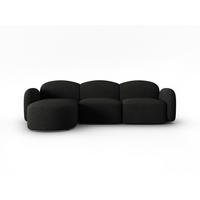 ECKSOFA links Blair aus Chenille-Stoff mischung schwarz 4 Sitzplätze - Schwarz, Textil (155/272cm) - Micadoni