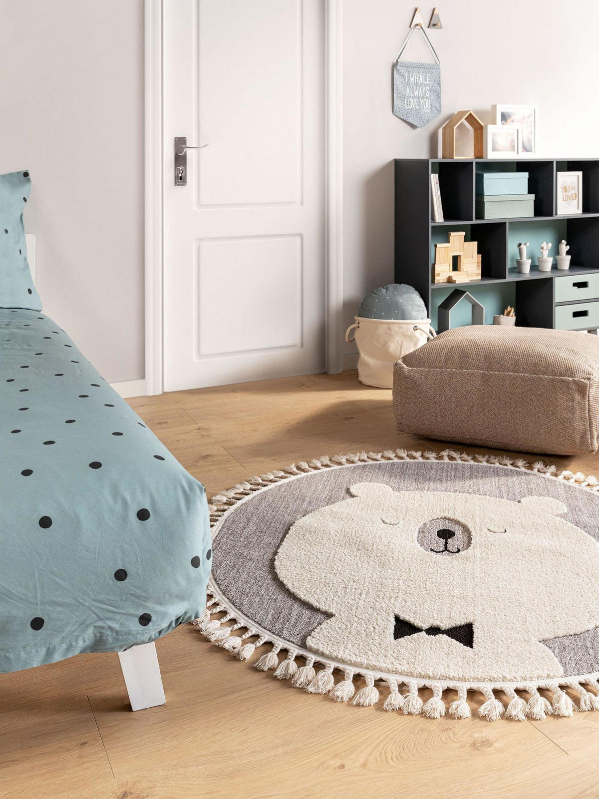 KINDERTEPPICH Momo Grau ø 120 cm rund - Grau, Textil (120/1cm) - KUNSTLOFT