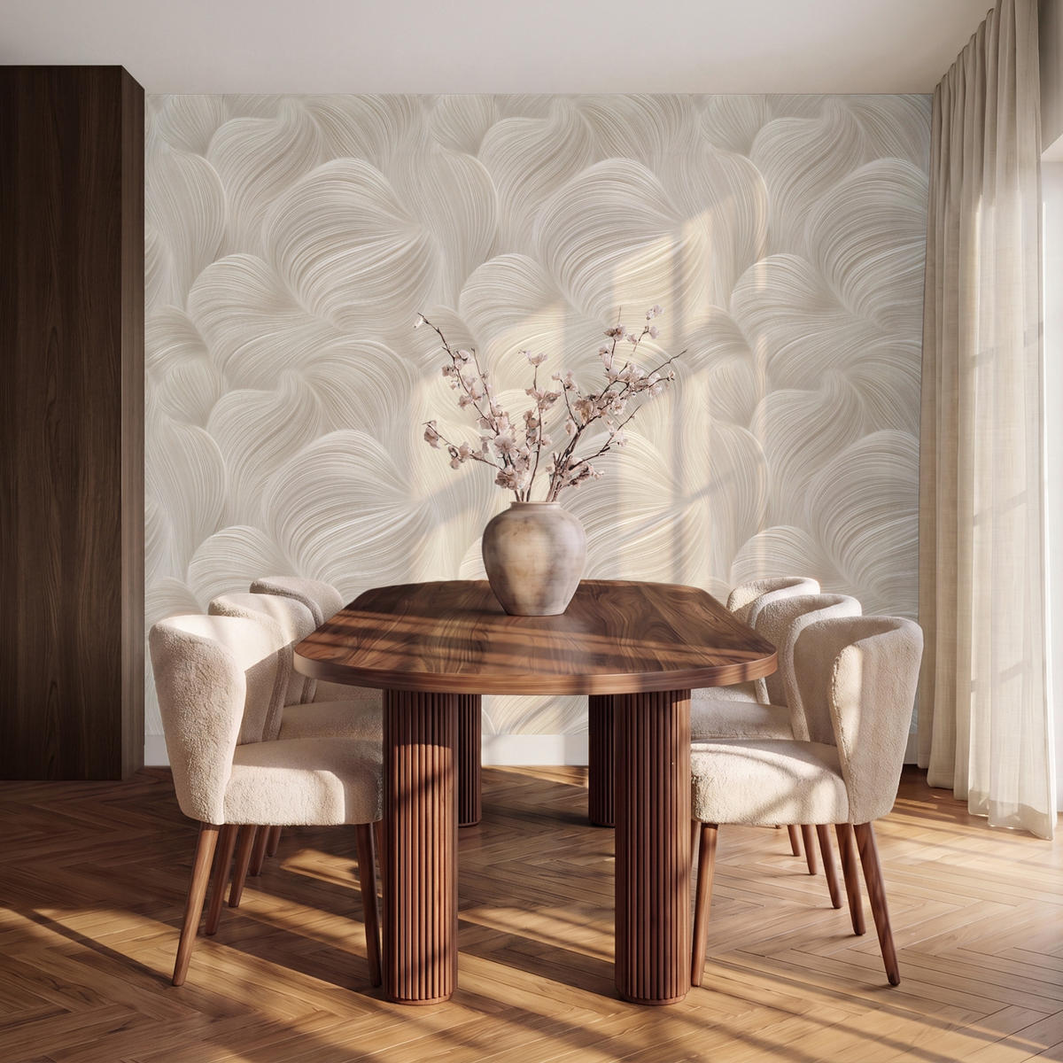 TAPETE - Lines - Ventilator - Beige - 240x200 cm - Creme, Papier (240/200cm) - OnlyWow