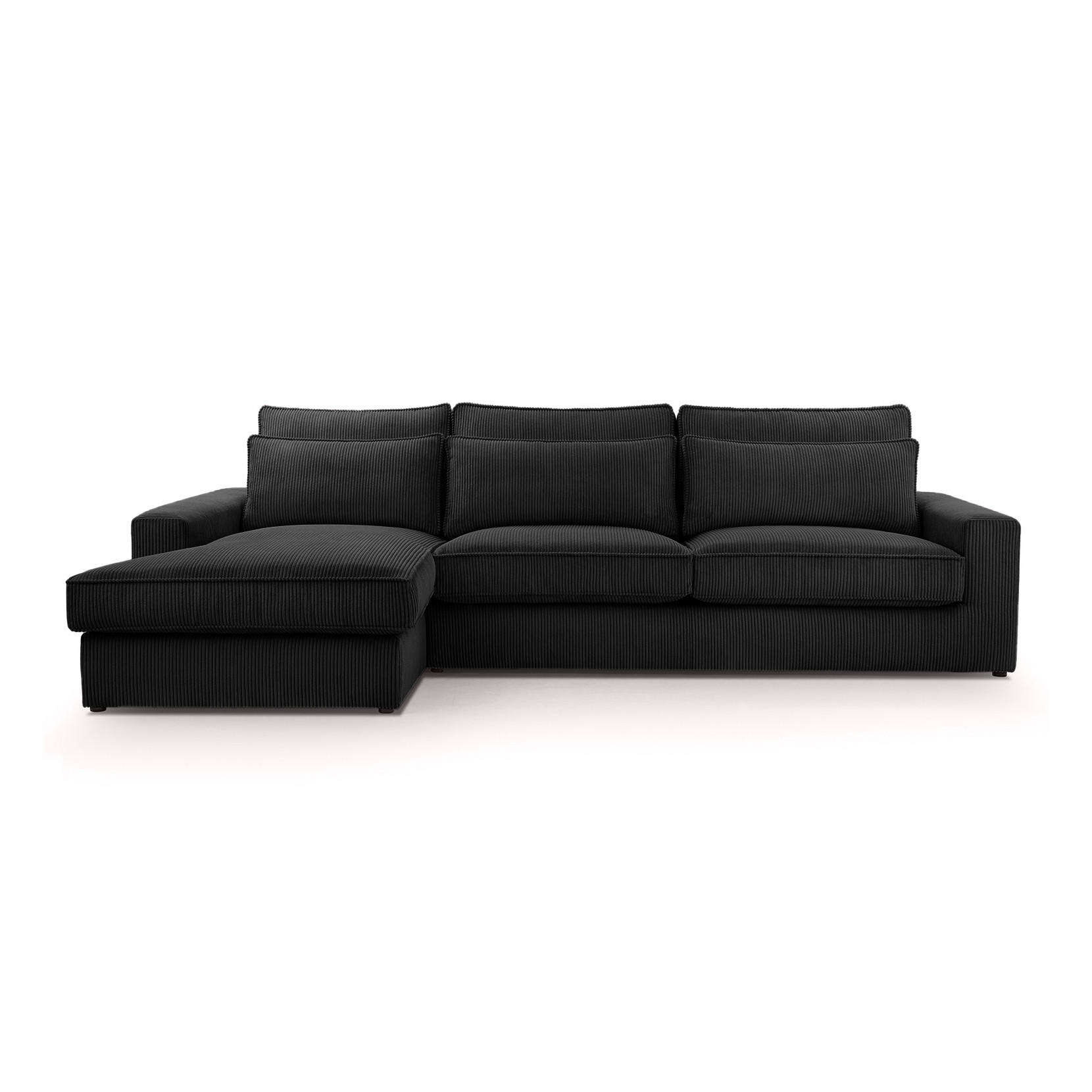 ECKSOFA 4 Sitzer Medan Mini, Schwarz - Schwarz, Textil (276/176cm) - Fedve