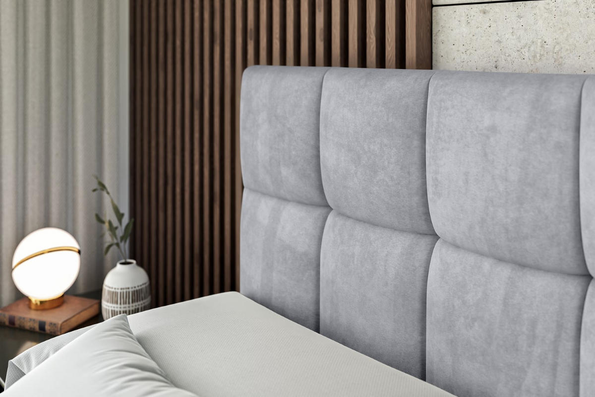 BOXSPRINGBETT RICAR-Z KING - 200 x 200 - H3/H4 - Hellgrau - Hellgrau, Holzwerkstoff (200/200cm) - ALTDECOR