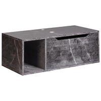 DULAP SUB LAVOAR montat pe perete 80 cm negru marmură Cascavel - negru, compozit lemnos (80/28/40cm) - Beliani