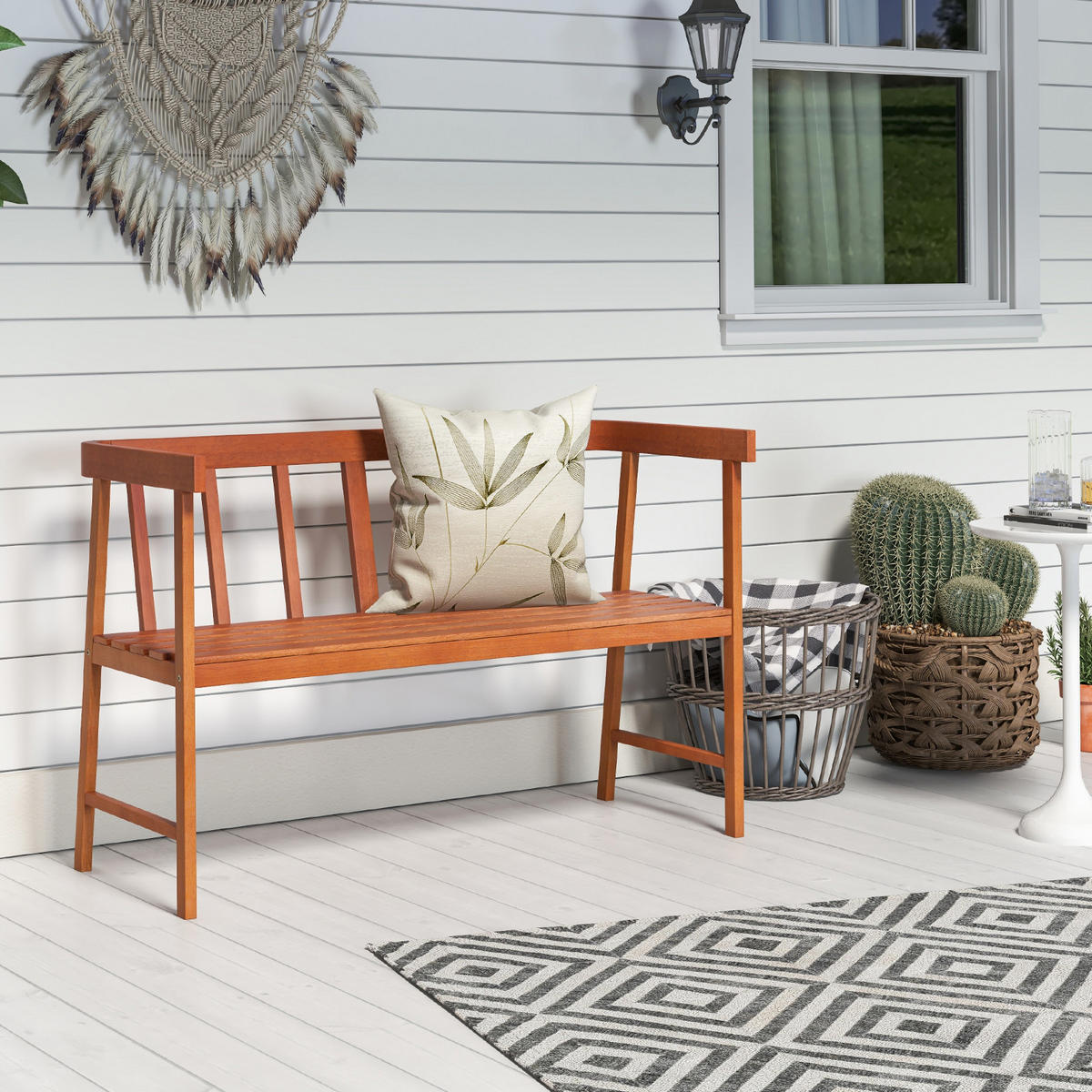 GARTENBANK Natur - Naturfarben, Holz (110/72/46cm) - COSTWAY