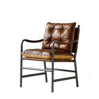 SESSEL Leder mit schwarzem Metallrahmen, DE-42430, Braun - Braun, Metall (62/90/60cm) - ComfortXL