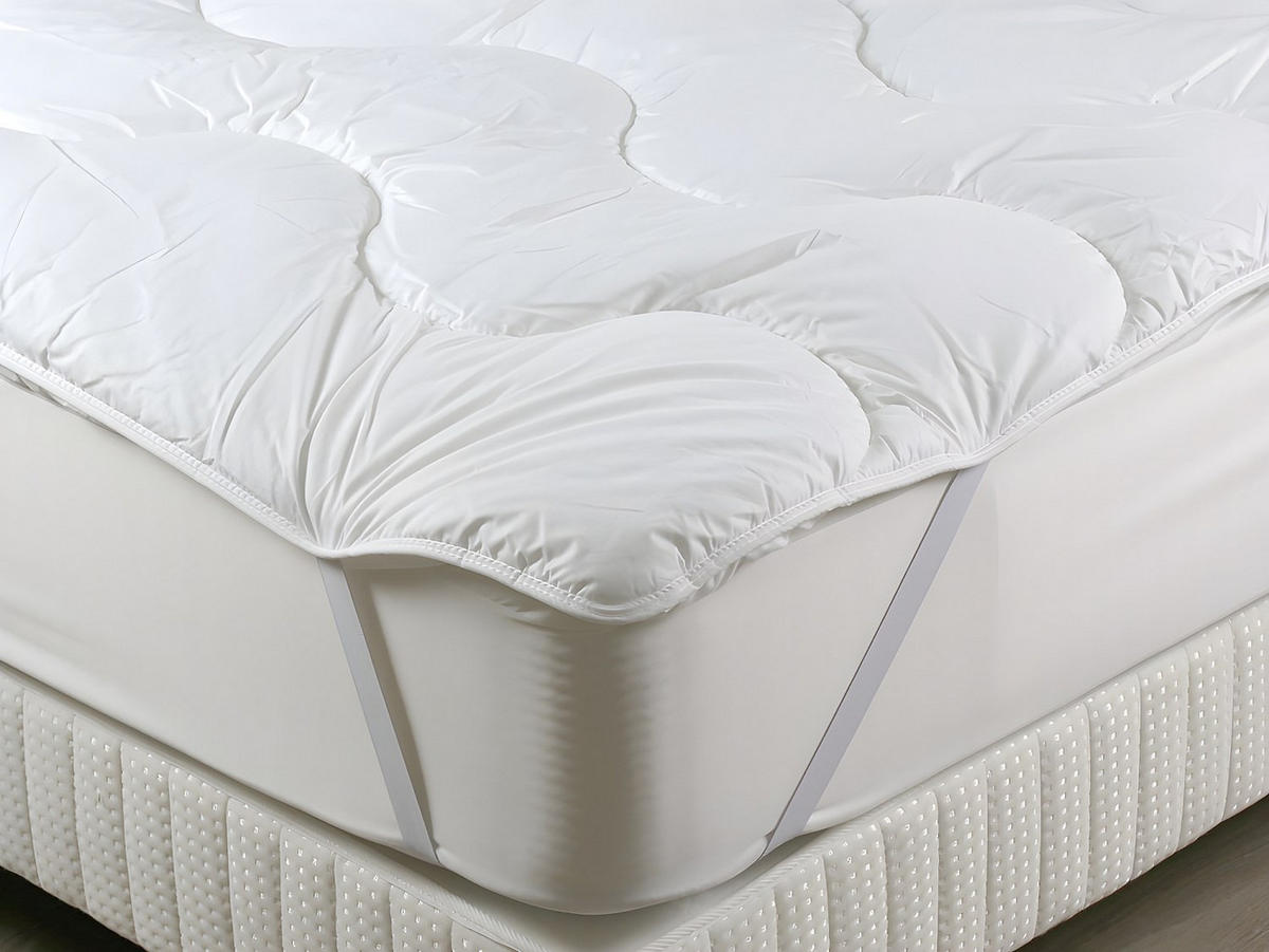 TOPPER - 2 Personen - stoff - weiß Nid Douillet - Weiß, Textil (140/190cm) - Dodo