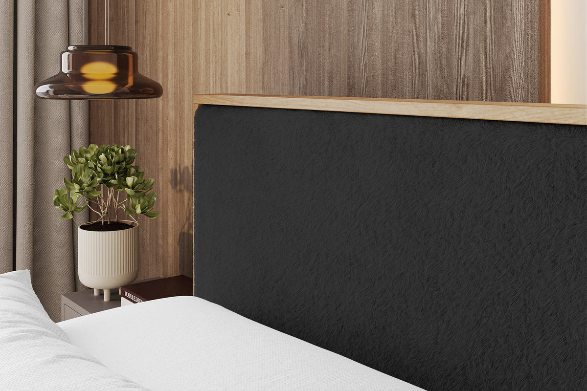BOXBETT LOLLI9 -Z 200x200 - H3 Schwarz - Schwarz Hochglanz, Holzwerkstoff (200/200cm) - ALTDECOR