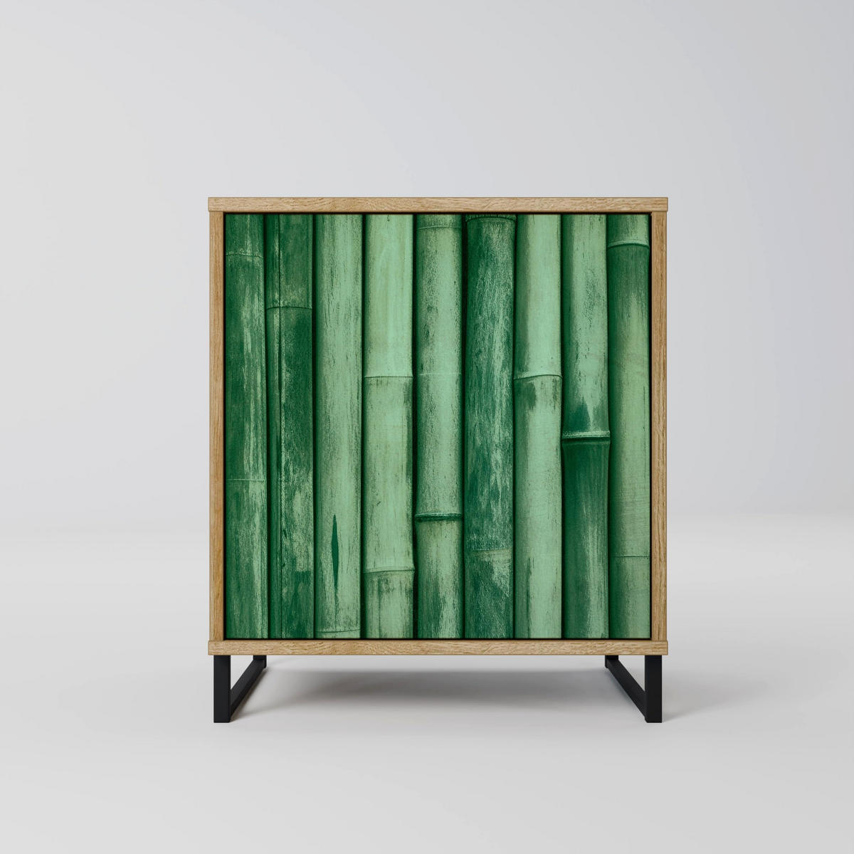 SIDEBOARD NATURAL GREEN, Eichefarben, 57,5x42x57,5 cm, Ohne Füße - Eichefarben/Multicolor, Holzwerkstoff (57.5/57.5/42cm) - SpaceRebels