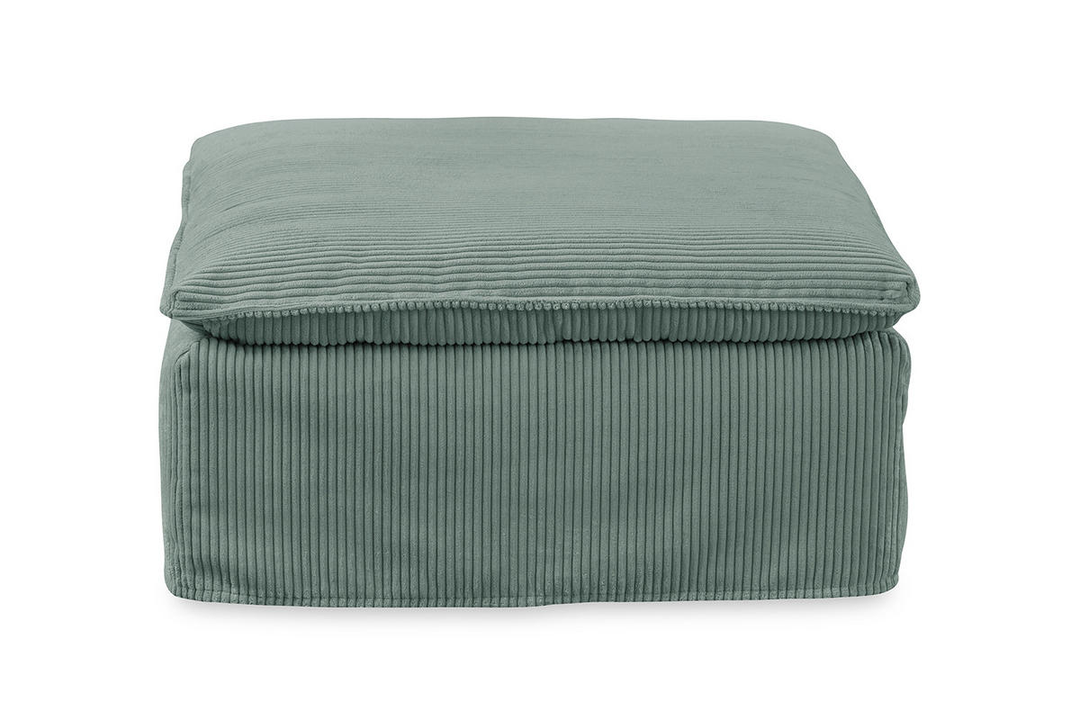 POLSTERHOCKER NETTA Petrol Cord - Petrol, Textil (90/46/90cm) - KAWOLA