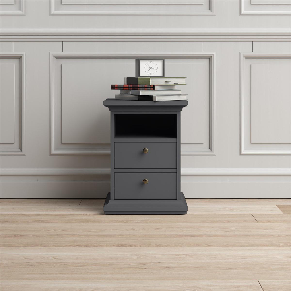 NACHTSCHRANK mattgrau - Grau, Holzwerkstoff (44/59/40cm) - ebuy24