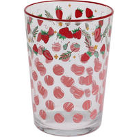 GLAS mit Obstmuster Rot 510 ml 8,8/8,8/12 cm - Multicolor, Glas (0.51L) - Excellent Houseware