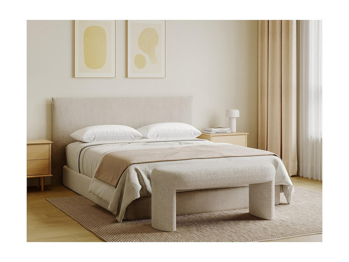 SITZBANK - 110 cmcm x 42 cmcm - Stoff - Gebrochenes Weiß - DUZIMA - Weiß, Textil (110/46/42cm) - Vente-Unique