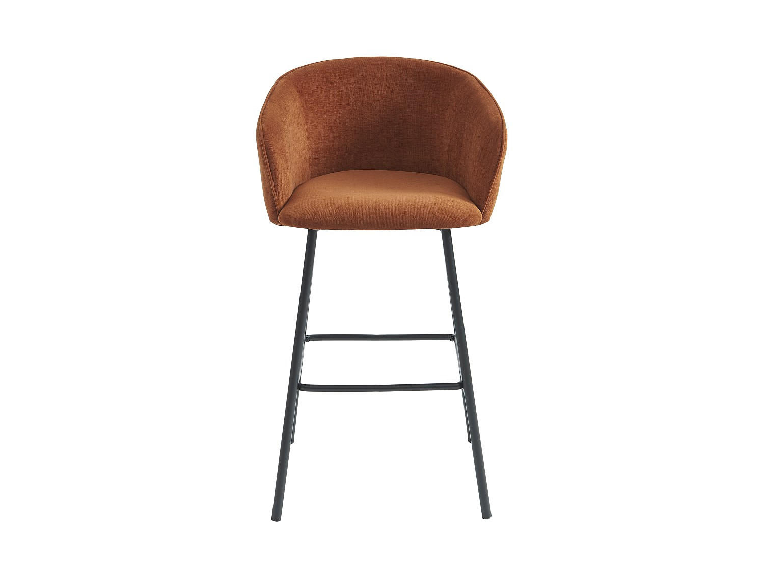 BARHOCKER - 54 cmcm x 52 cmcm - Stoff - Terracotta - LAZONI - Terracotta, Textil (54/101/52cm) - Vente-Unique