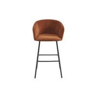BARHOCKER - 54 cm x 52 cm - Stoff - Terracotta - LAZONI - Terracotta, Textil (54/101/52cm) - Vente-Unique