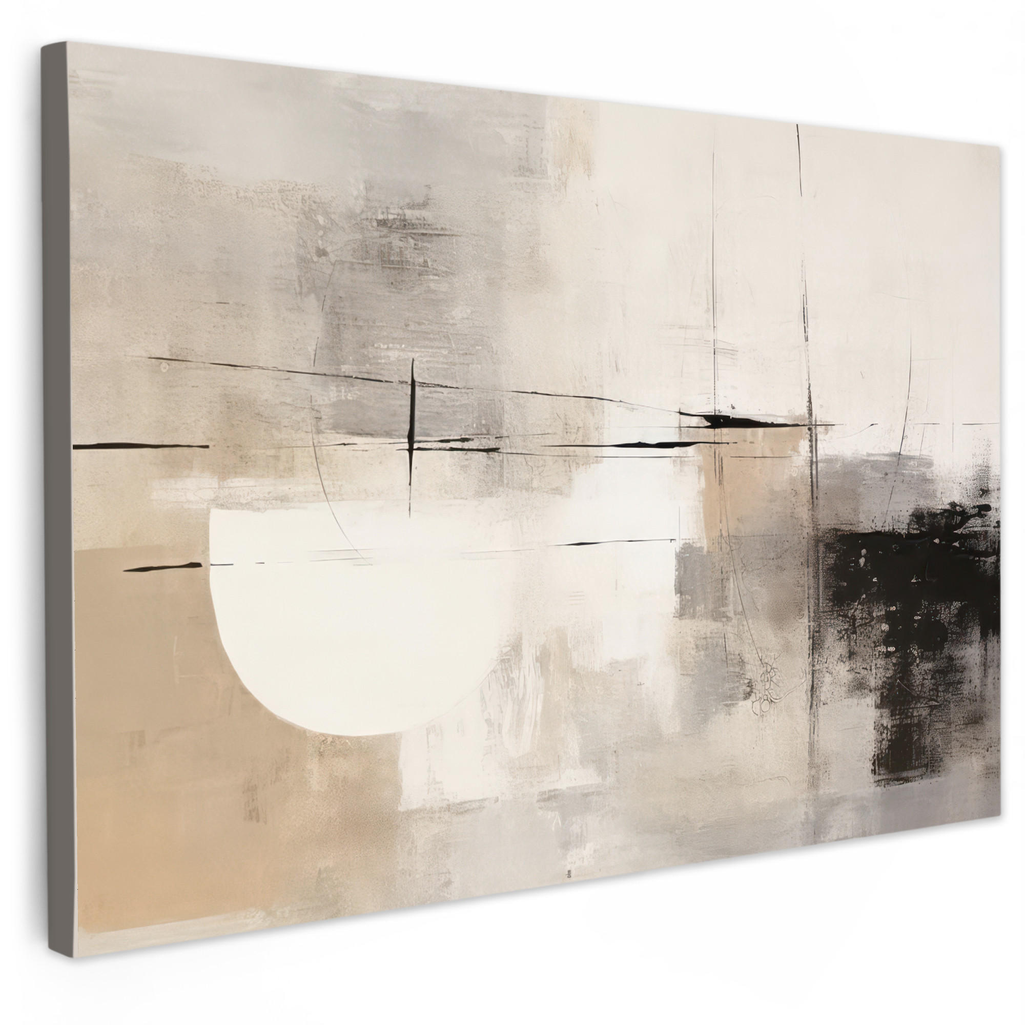 MuchoWow OBRAZ NA PLÁTNĚ Abstraktní - Umění - šedá 120x80 cm