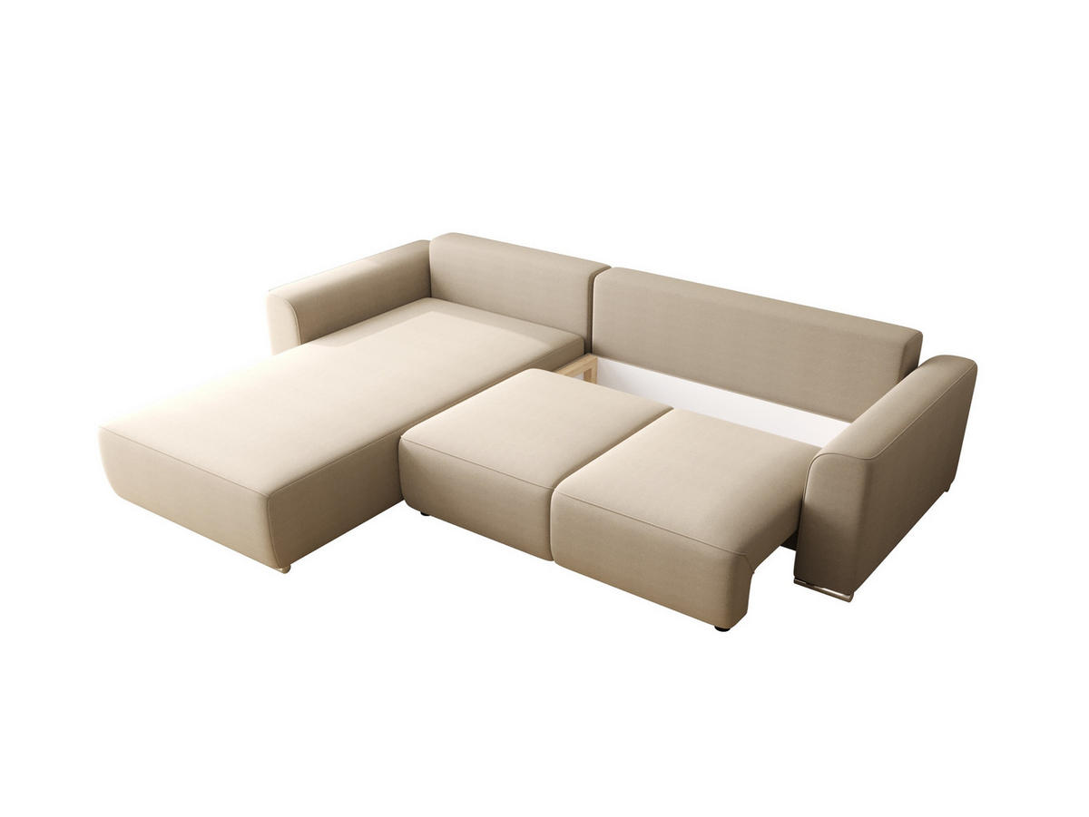 ECKSOFA GUSTO L Curio 80 Links mit Schlaffunktion - Grau, Textil (279/193cm) - Bedante