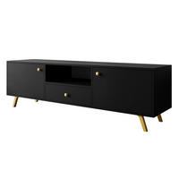 TV-ELEMENT Siena 160 - Goldfarben/Schwarz, Holzwerkstoff/Metall (160/48/41cm) - MIRJAN24