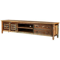 TV-BOARD Altholz 240x50x55 mehrfarbig lackiert FABLE #35 - Multicolor, Holz (240/55/50cm) - Massivmoebel24