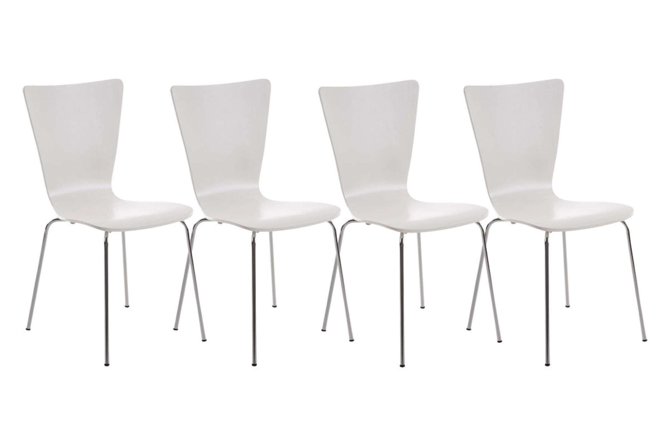 BESUCHERSTUHL Almere - 2er Set weiß - Weiß, Holz (43/84/50cm) - TPFLiving