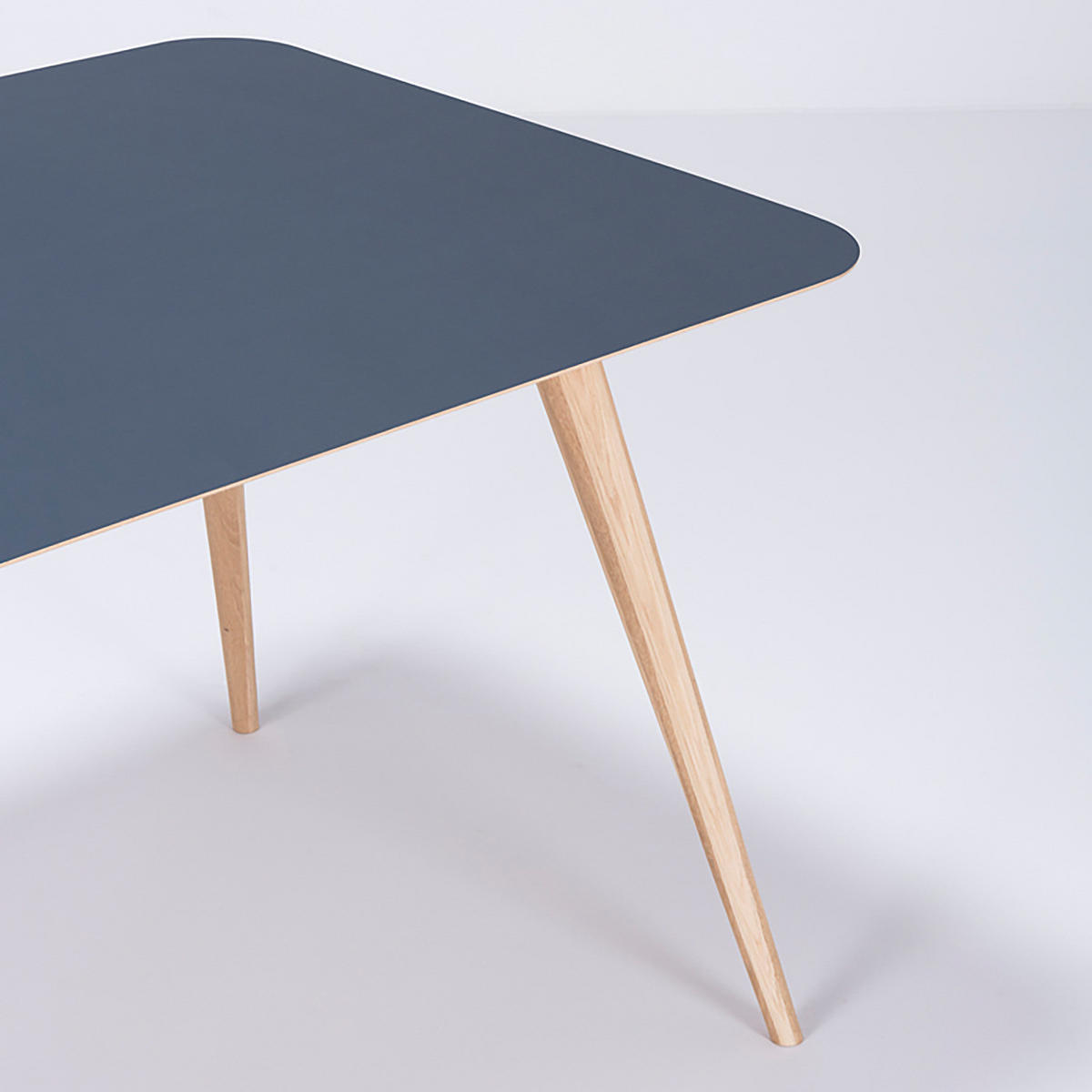 ESSTISCH - Eiche teilmassiv / Linoleum - Petrol/Eiche Artisan, Holzwerkstoff (90/140/75cm) - home24