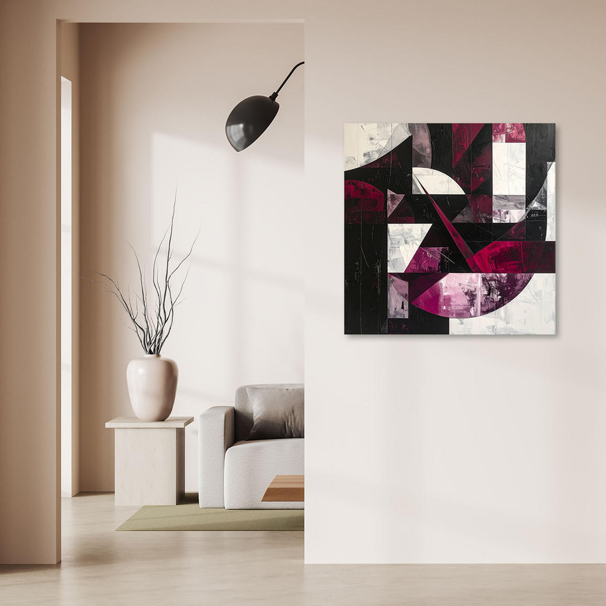 LEINWANDBILD 3D und geometrisch 30x30cm - Rot, Textil (30/30cm) - Feeby