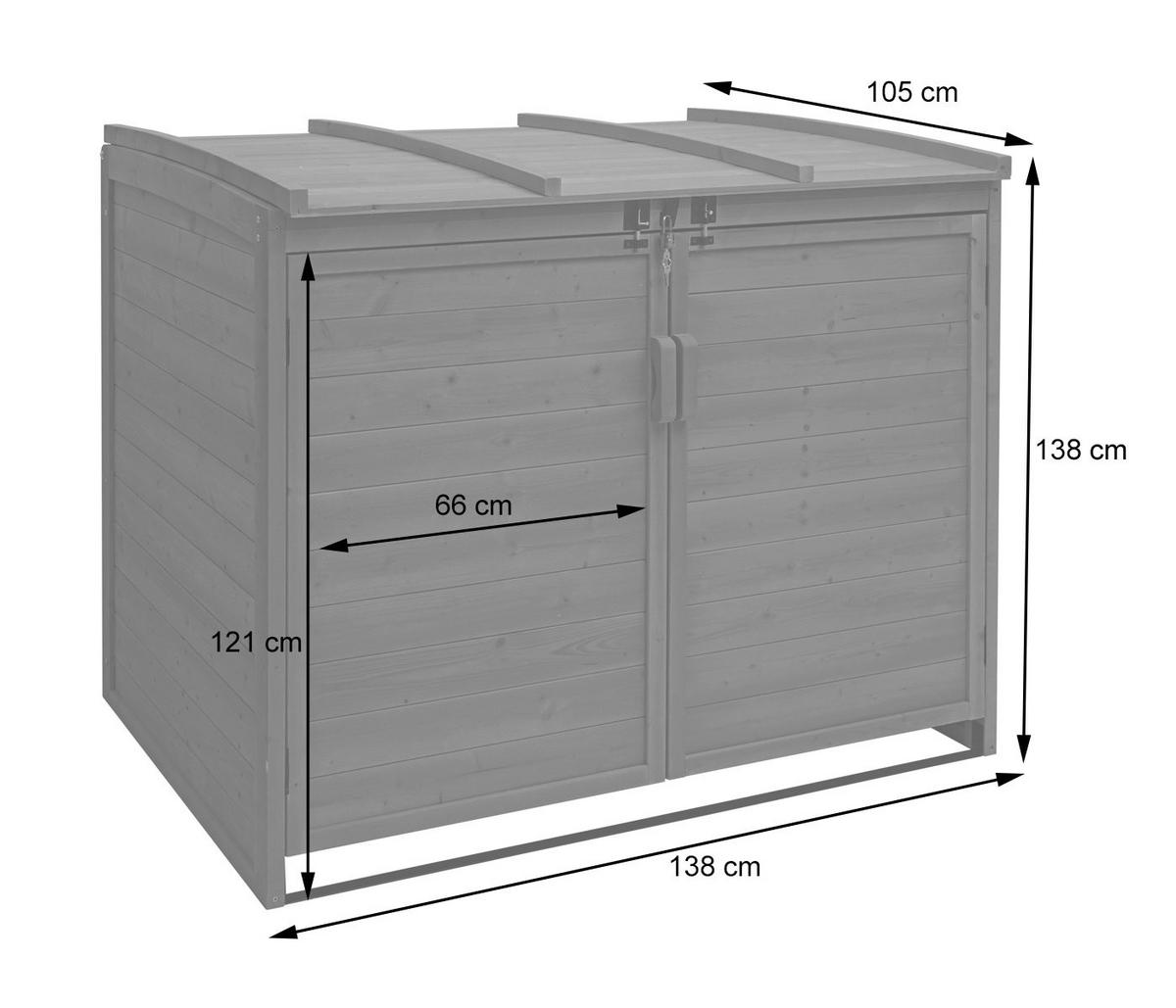 MÜLLTONNENBOX XL 2er-/4er HxBxT 138x138x105cm Anthrazit Holz - Anthrazit, Holz (138/138/105cm) - PROREGAL