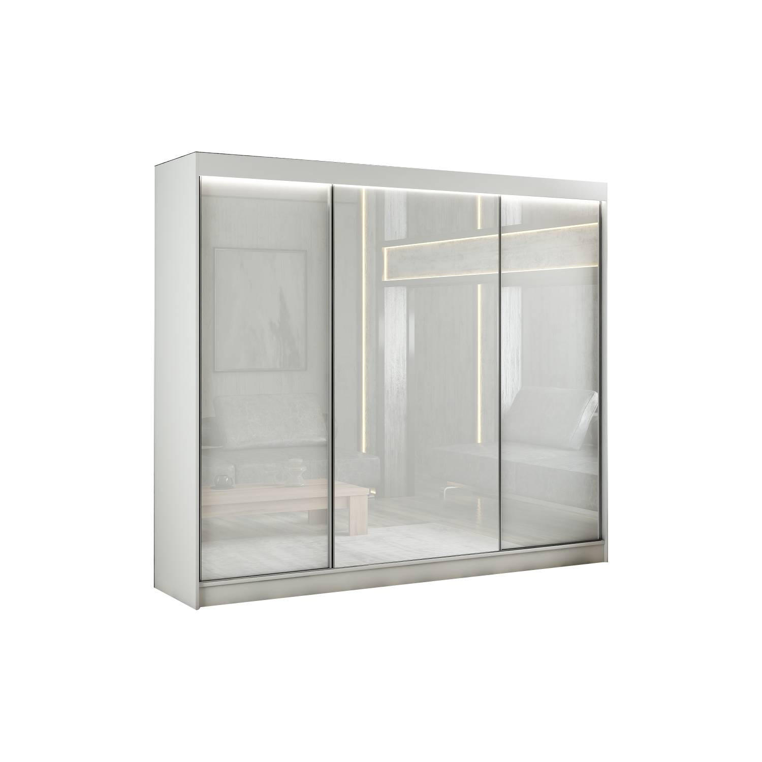 SCHIEBETÜRENSCHRANK TIPI II - Weiß, Holzwerkstoff (250/215/61cm) - Meblini