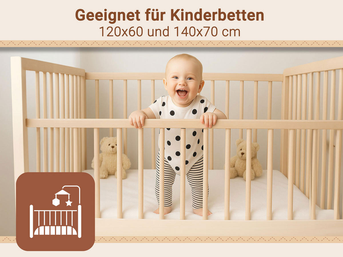 SPANNBETTLAKEN KIND, 80% Baumwolle, 20% Polyester, Weiß - Weiß, Naturmaterialien (70/140cm) - Zollner