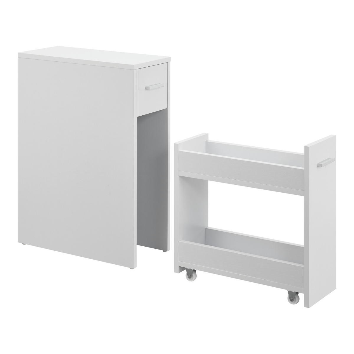 SEITENSCHRANK Kauhajoki - Weiß, Holzwerkstoff (20/61/45cm) - [en.casa]