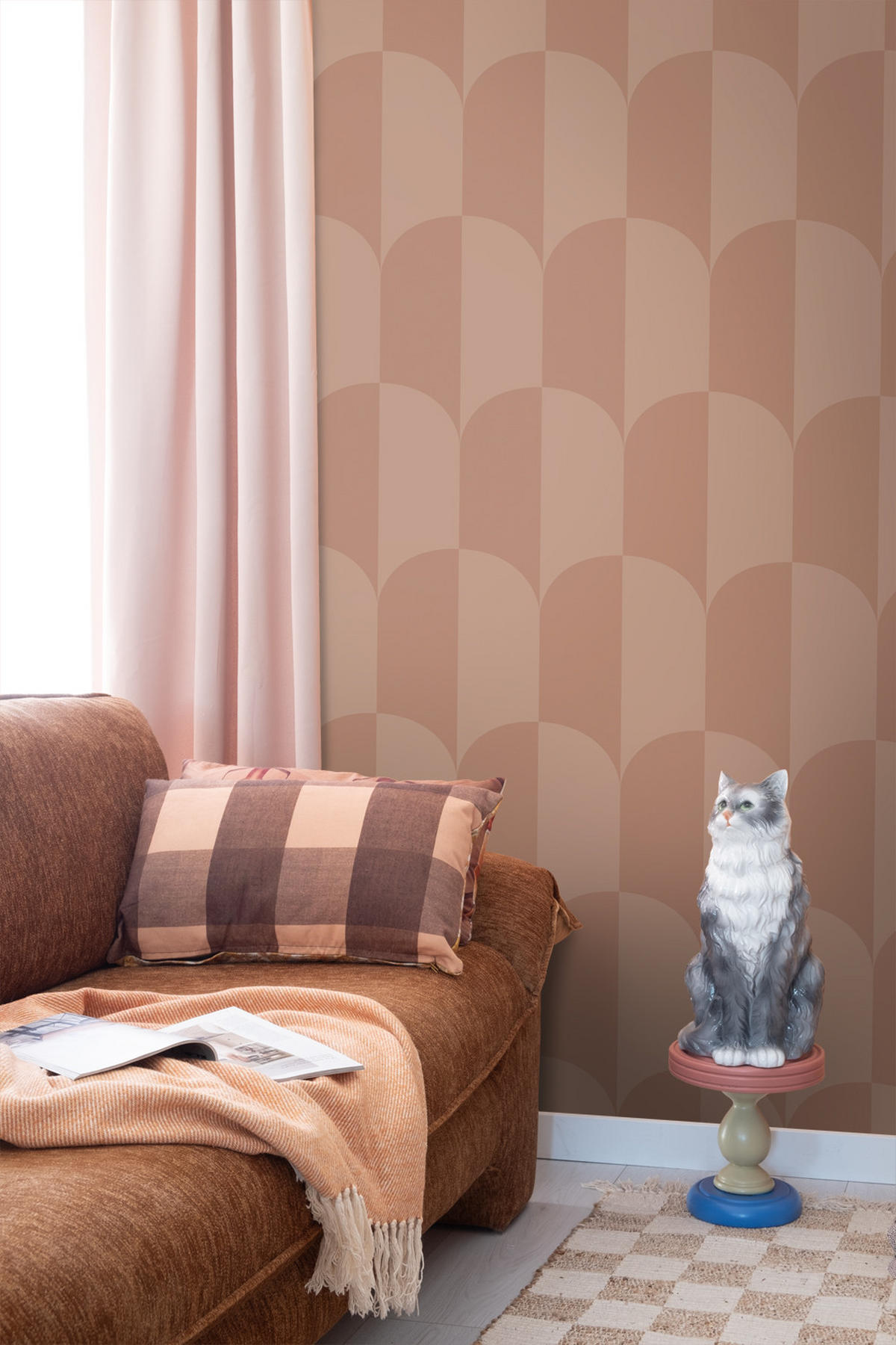 TAPETE Art Decó Muster 53 cm x 10.05 m - Terracotta, Papier (53/1000cm) - ESTAhome