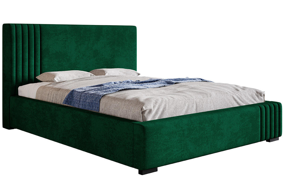 BETT Dunkelgrün BEN 13 Gepolstert Mit Bettkasten 120x200 cm - Grün, Textil (120/200cm) - Sepro Meble
