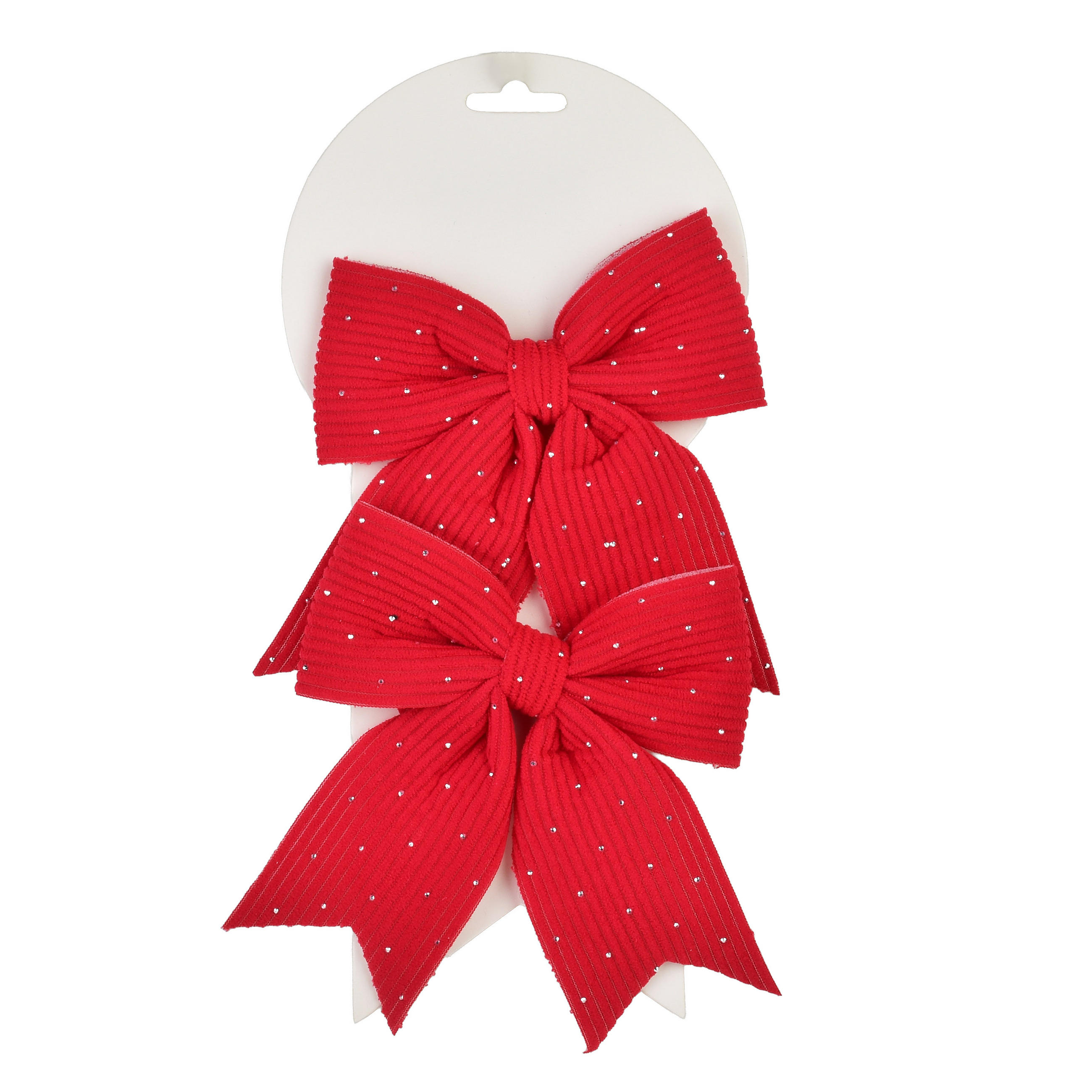 SCHLEIFE Santa Lila 2er Set Rot 13,5x14,5x1 cm Kunststoff - Rot, Kunststoff (14.5/1/13.5cm) - Mondex