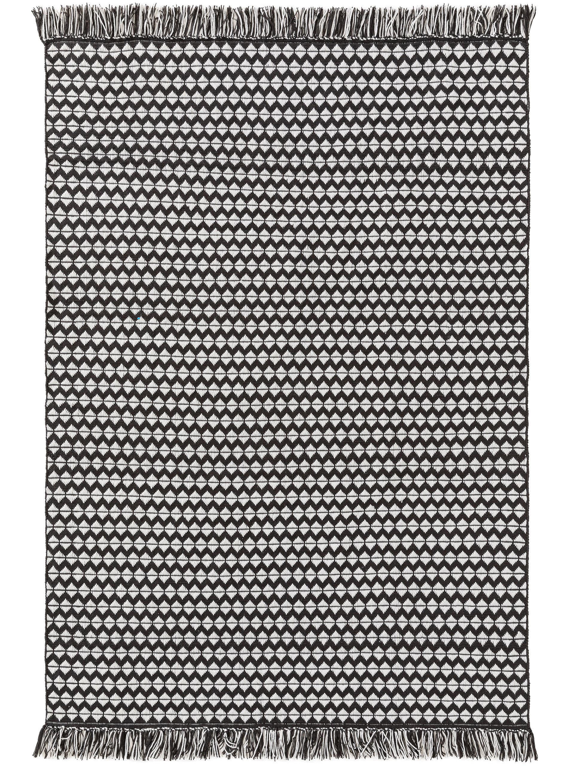 TEPPICH aus recyceltem Material Morty Schwarz/Weiß 80x150 cm - Schwarz, Textil (80/150cm) - benuta Pure