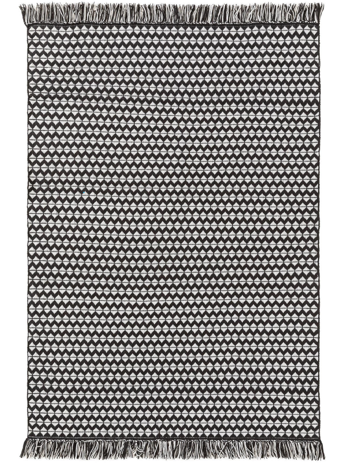 TEPPICH aus recyceltem Material Morty Schwarz/Weiß 200x300 cm - Schwarz, Textil (200/300cm) - benuta Pure