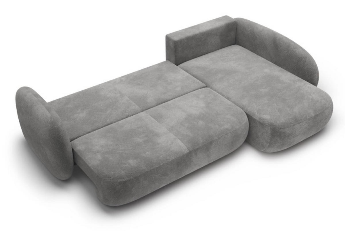 ECKSOFA Dunkelgrau OLIVIO II Ausziehbar Rechts - Dunkelgrau/Grau, Textil (190/289cm) - Sepro Meble