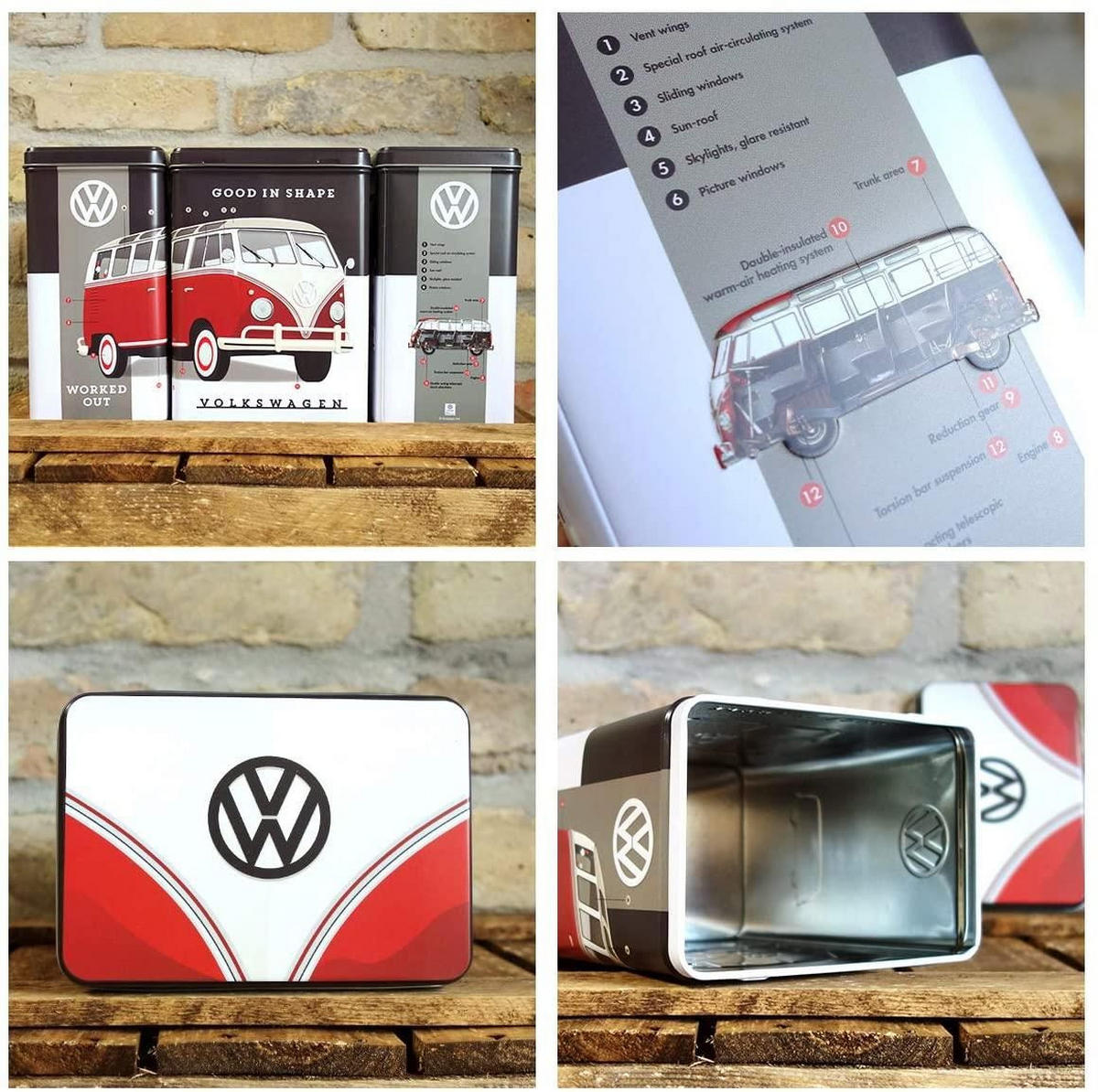 VORRATSDOSE L Volkswagen VW Good in Shape - Multicolor, Metall (14/20/10cm) - Nostalgic-Art