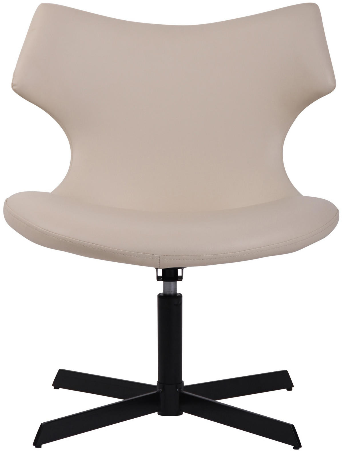 DREHSTUHL Lederlook creme - Creme/Schwarz, Textil/Metall (65/79/69cm) - CLP