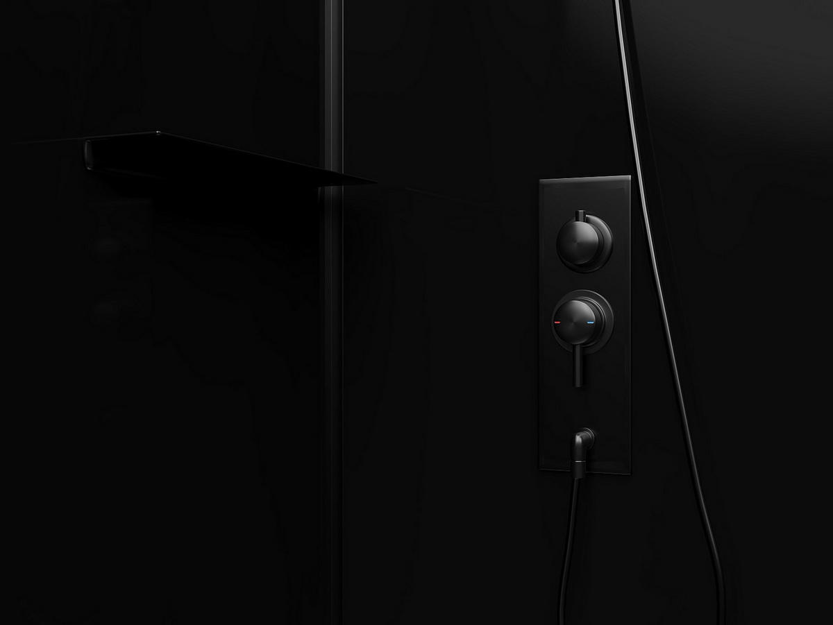 DUSCHKABINE - rechteckig - Beidseitige Installation - Schwarz - 110 x 80 x 225 cm - ZODANI - Schwarz, Metall (80/110/200cm) - Vente-Unique