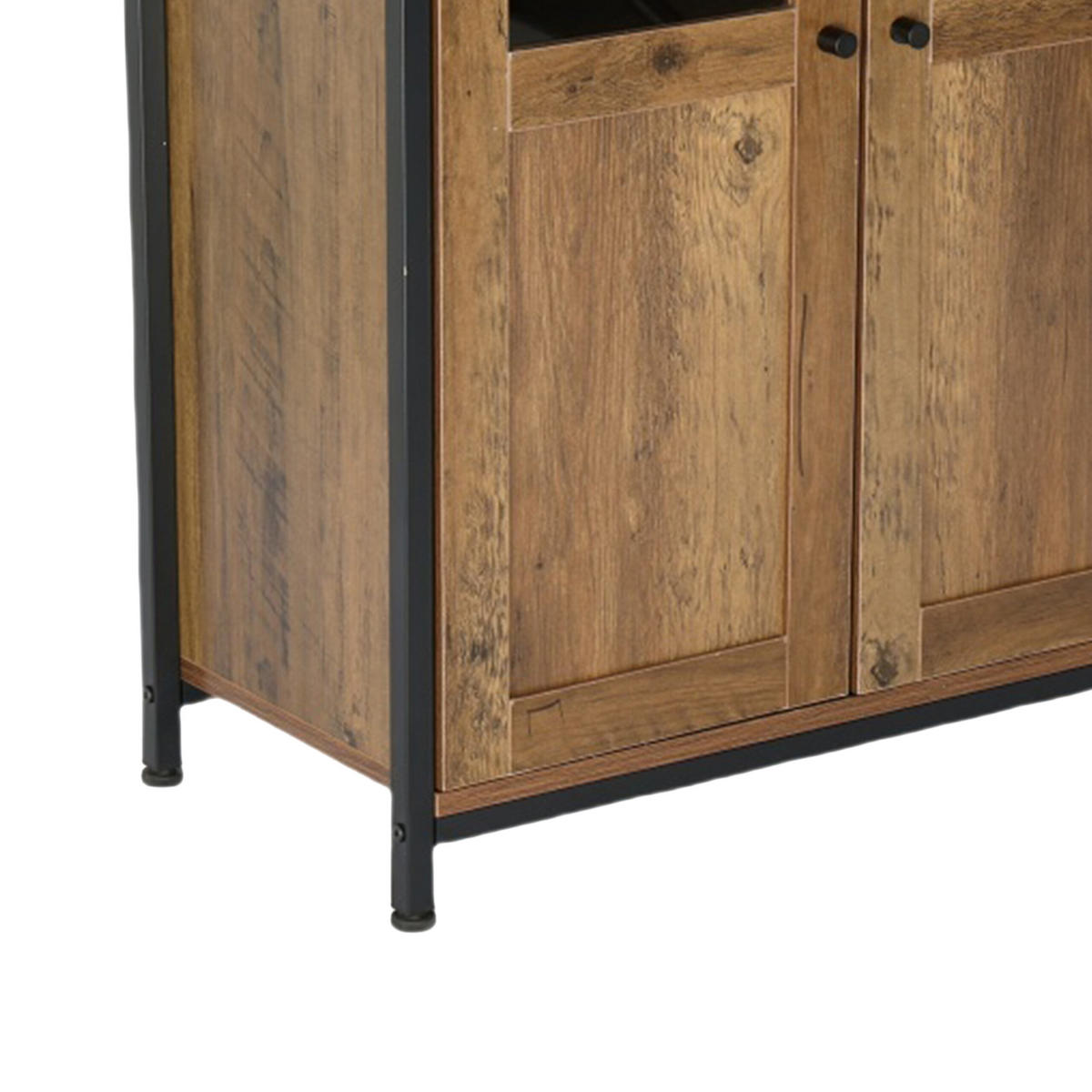 KUCHYNSKÝ regál - hnedá/čierna, kov/kompozitné drevo (100/75/35cm) - Relaxdays