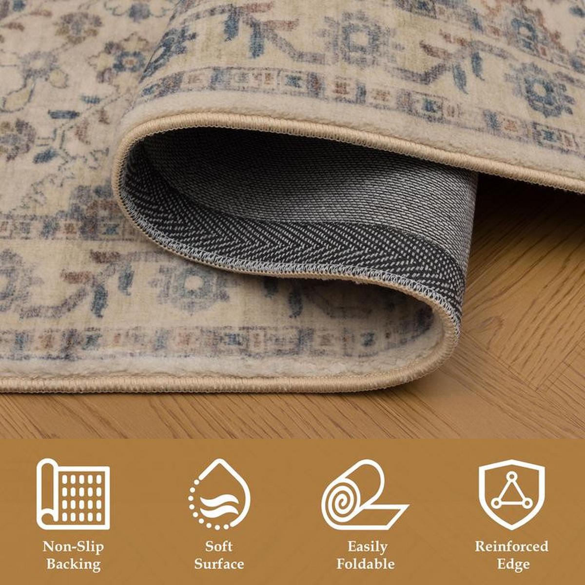 VINTAGE-TEPPICH Mastic Beige/Grau 160x230 cm - Multicolor, Textil (160/230cm) - Vercai Rugs