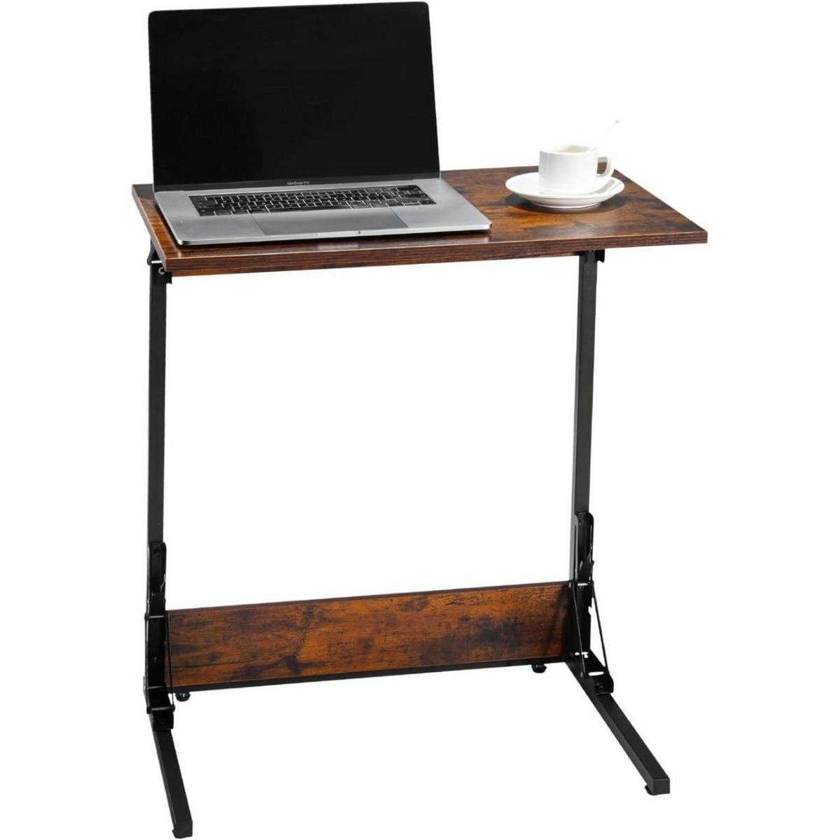 BEISTELLTISCH klappbar mit Metallrahmen 60 x 70 cm Braun und Schwarz - Braun, Holzwerkstoff (37/60/70cm)